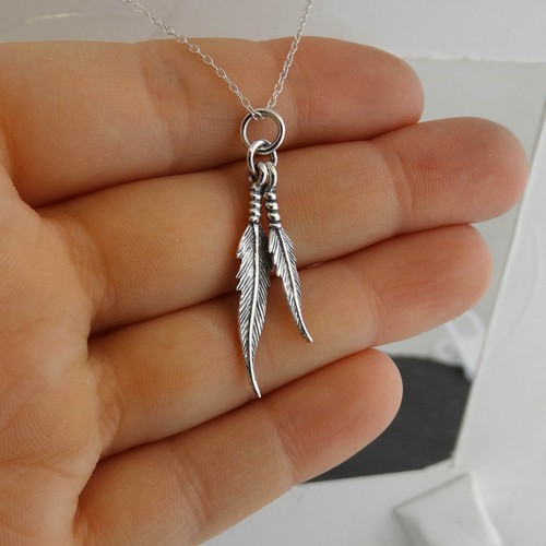 Double feathers necklace 925 - double,